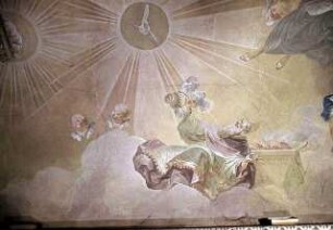 Die Heilige Dreifaltigkeit umgeben von den Heiligen Petrus, Paulus, Benedikt und Koloman sowie Moses und Aaron