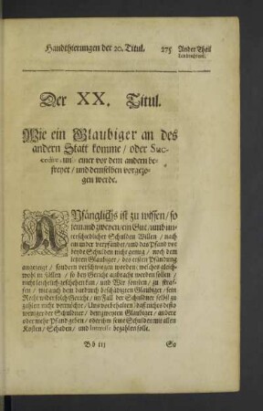 Der XX. Titul.