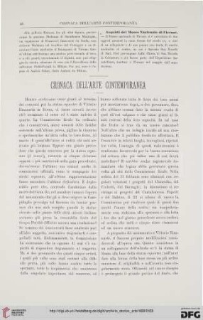Cronaca dell'arte contemporanea