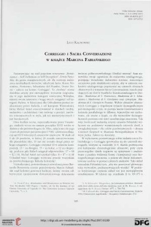 N.S. 2/3.1997: Correggio i Sacra Conversazione w książce Marcina Fabiańskiego