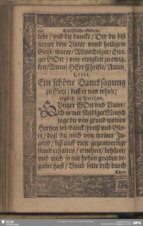 LIIII. Ein schöne Dancksagung zu Gott, daß er uns erhelt, teglich zu sprechen