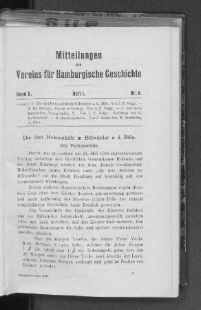 Die drei Holstenhöfe in Billwärder a. d. Bille.