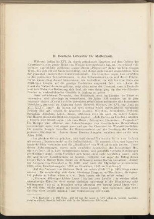 II. Deutsche Litteratur für Maltechnik.