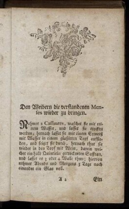 Den Weibern die verstandenen Menses wieder zu bringen – Den englischen Punsch zu machen
