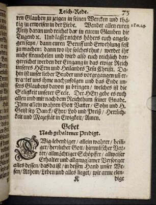 Gebet nach gehaltener Predigt