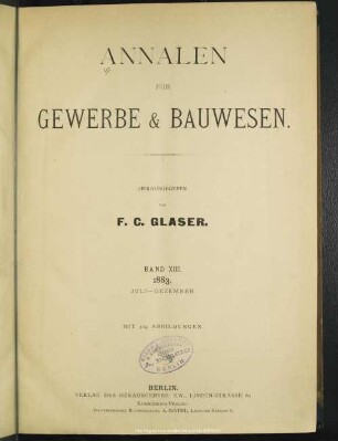 13.1883=145/156: Annalen für Gewerbe und Bauwesen