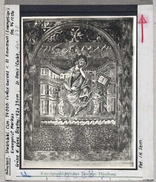 München, Bayerische Staatsbibliothek: CLM 14000 (Codex Aureus aus St. Emmeran), fol. 46r, Evangelist Markus
