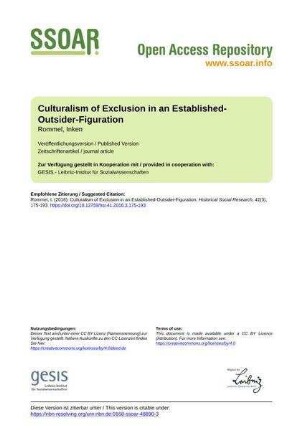 Culturalism of Exclusion in an Established-Outsider-Figuration