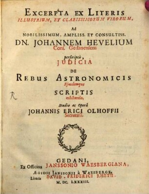 Excerpta ex literis illustrium et clarissimorum virorum