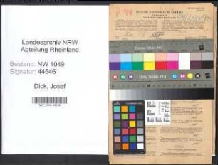 Entnazifizierung Josef Dick , geb. 18.02.1899 (Postbeamter)