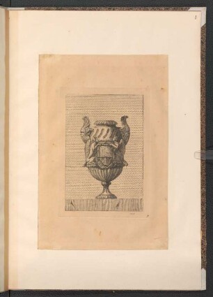 Vase mit Blattmasken und zwei Sphingen