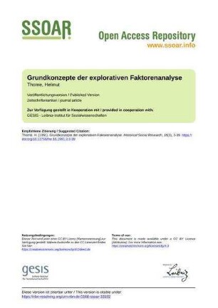 Grundkonzepte der explorativen Faktorenanalyse