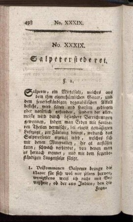 No. XXXIX. Salpetersiederei.