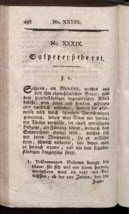 No. XXXIX. Salpetersiederei.