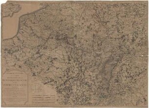 Théatre De La Guerre Ou Carte Des Frontières De La République Française Et De L'Empire D'Allemagne : Contenant le Détail des Pays-Bas, des Cercles Limitrophes, et des Départemens adjacens, depuis Dunkerque jusqu'à Mayence, et depuis Mayence jusqu'à Basle ; où se trouve le Cours du Rhin depuis et compris le Lac de Constance jusqu'à Rhinberg ; avec les principales Routes