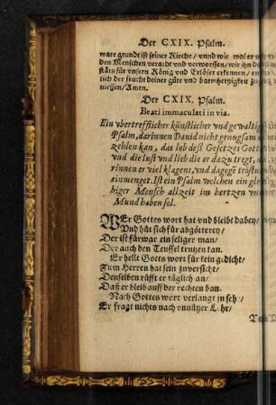 Der CXIX. Psalm.