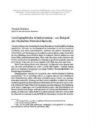 Lexikographische Arbeitsprozesse – am Beispiel des Deutschen Fremdwörterbuchs