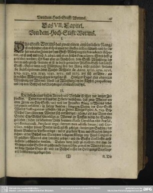 Das VII. Capitel. Von dem Hoch-Stifft Worms