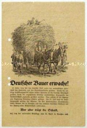 Aufruf der Deutschnationalen Volkspartei an Landwirte zur Reichstagswahl am 31. Juli 1932