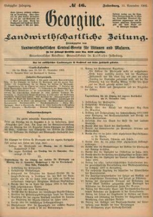 Siebzigster Jahrgang. No. 46. Insterburg, 13. November 1902.