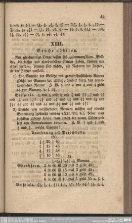 XIII. Brüche addiren