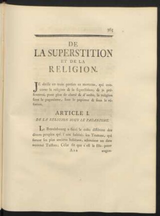 De La Superstition Et De La Religion.