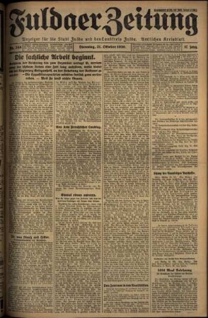 Ausgabe vom Dienstag, den 21. Oktober 1930.