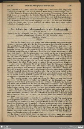 Der Schutz des Urheberrechtes in der Photographie