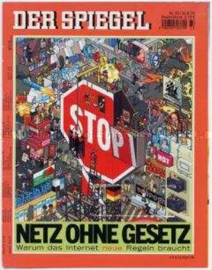 Umschlagblatt des Magazins "Der Spiegel" zu den Gefahren des Internet ("Netz ohne Grenzen")