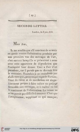 Seconde lettre