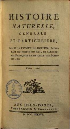 Histoire naturelle, générale et particulière, [1,]11