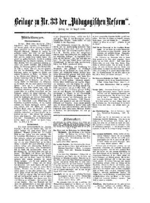Mitteilungen : Beilage zu No. 33 der Pädagogischen Reform
