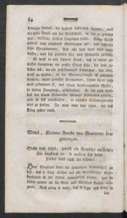 Mittel, Kindern Furcht vor Gewittern beyzubringen