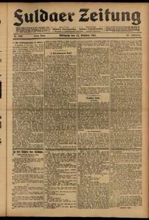 Erste Ausgabe vom Mittwoch, den 22. Oktober 1913.
