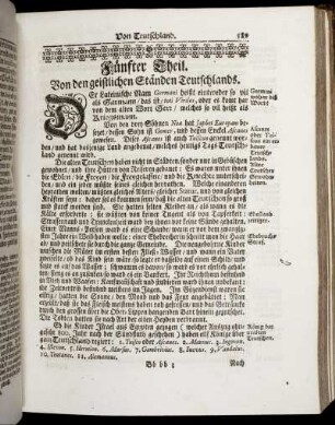 Fünfter Theil. Von den geistlichen Ständen Teutschlands.