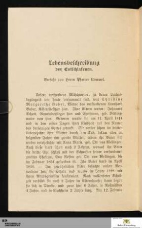 Lebensbeschreibung