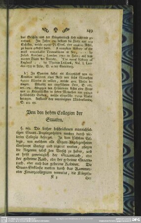 Von den hohen Collegien der Staaten