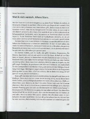 Wat ik nich verstoh, Allens Stars.
