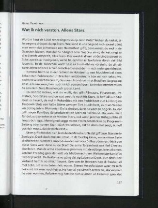 Wat ik nich verstoh, Allens Stars.