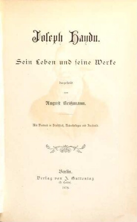 Joseph Haydn : sein Leben und seine Werke