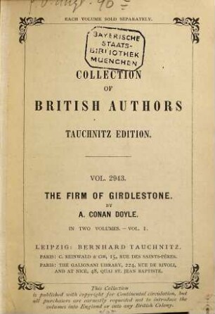 The firm of Girdlestone : a romance of the unromantic, 1