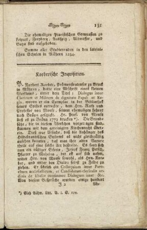 Korberische Inquisition.