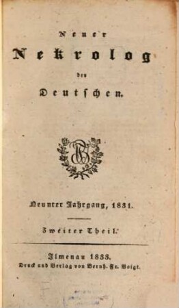 Neuer Nekrolog der Deutschen. 9,2. 1831 (1833)