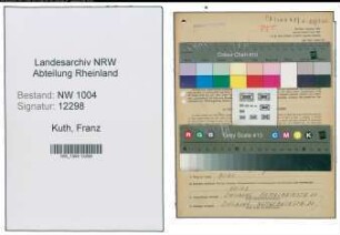 Entnazifizierung Franz Kuth , geb. 01.09.1890 (Postbetriebswart)