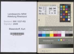 Entnazifizierung Kurt Blasendorff , geb. 28.01.1888 (Rechtsanwalt)