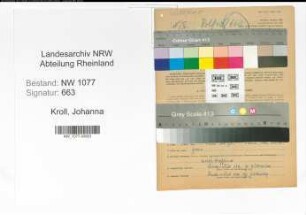 Entnazifizierung Johanna Kroll , geb. 12.06.1913 ()
