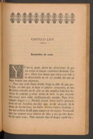 Capítulo LXVI - Recuerdos de ayer.