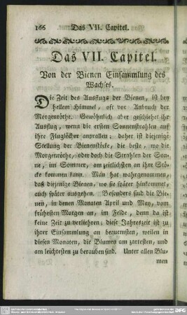 Das VII. Capitel. Von der Bienen Einsammlung des Wachses