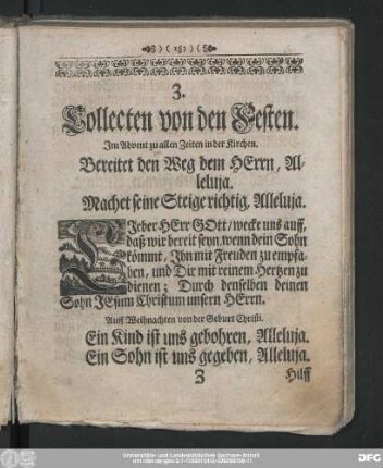 3. Collecten von den Festen.