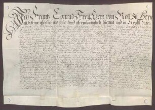 Instrumentum nobilitatis des Franz Konrad von Roll zu Bernau.